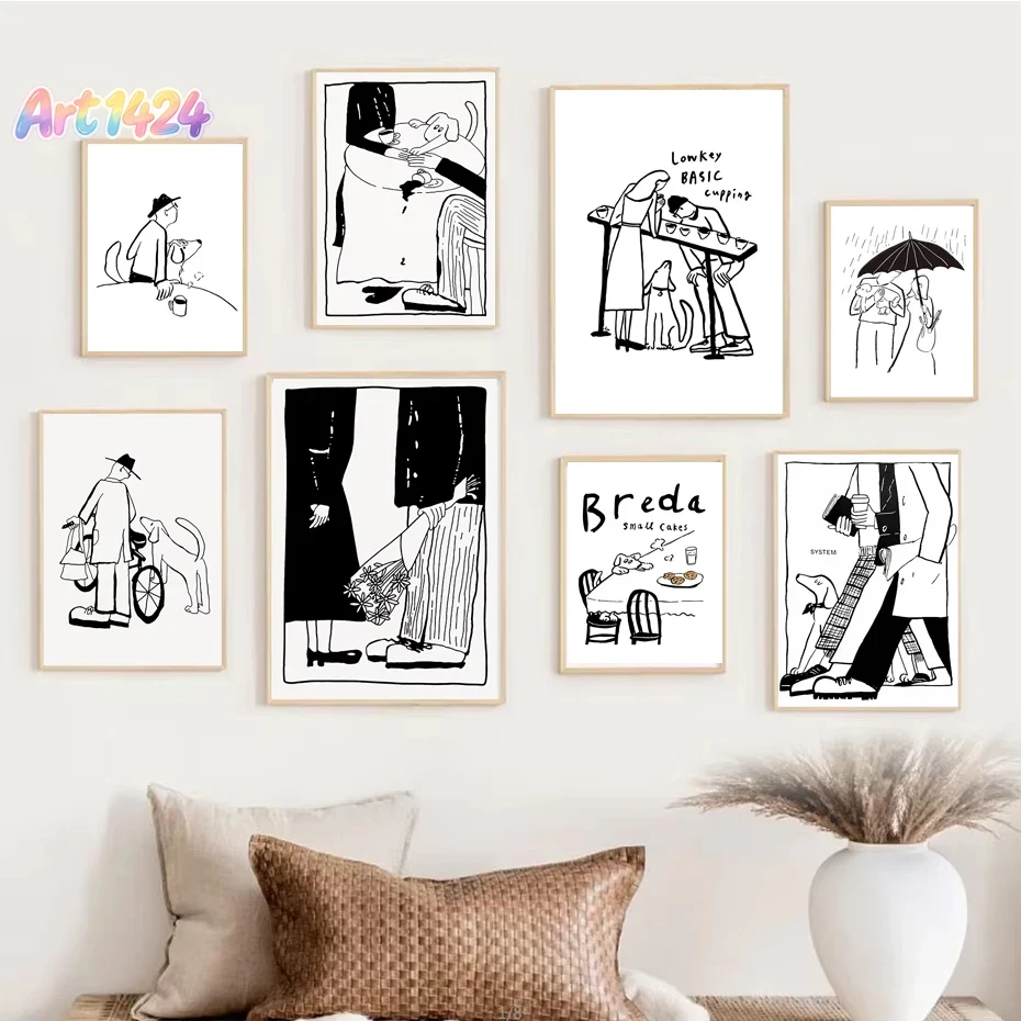 Modern Korean Lifestyle - 1 szt. Skandynawski minimalistyczny plakat artystyczny,