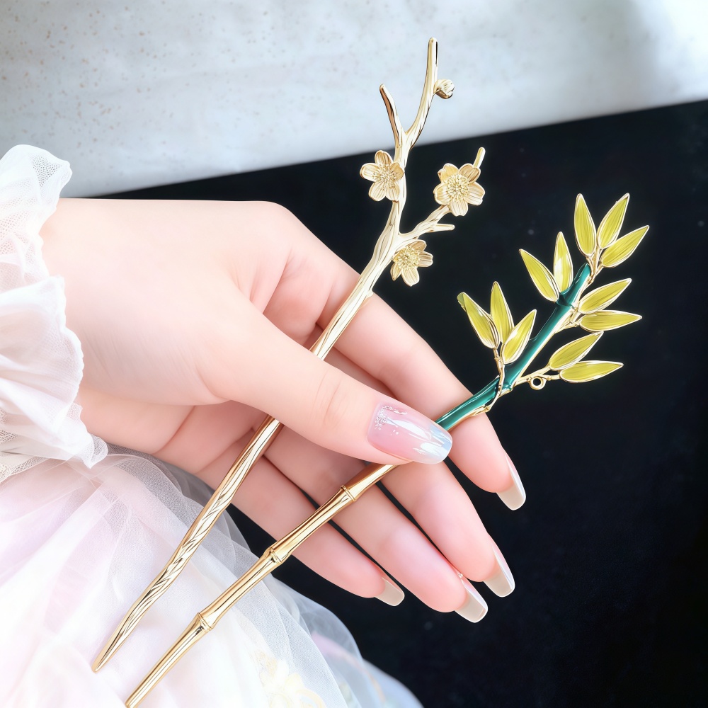 Hanbok Hair Pin - Emaliowana spinka do włosów ze stopu