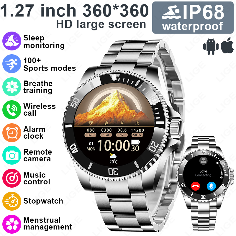 Korean Men Lifestyle - LIGE Nowy Styl Luksusowy Smartwatch na