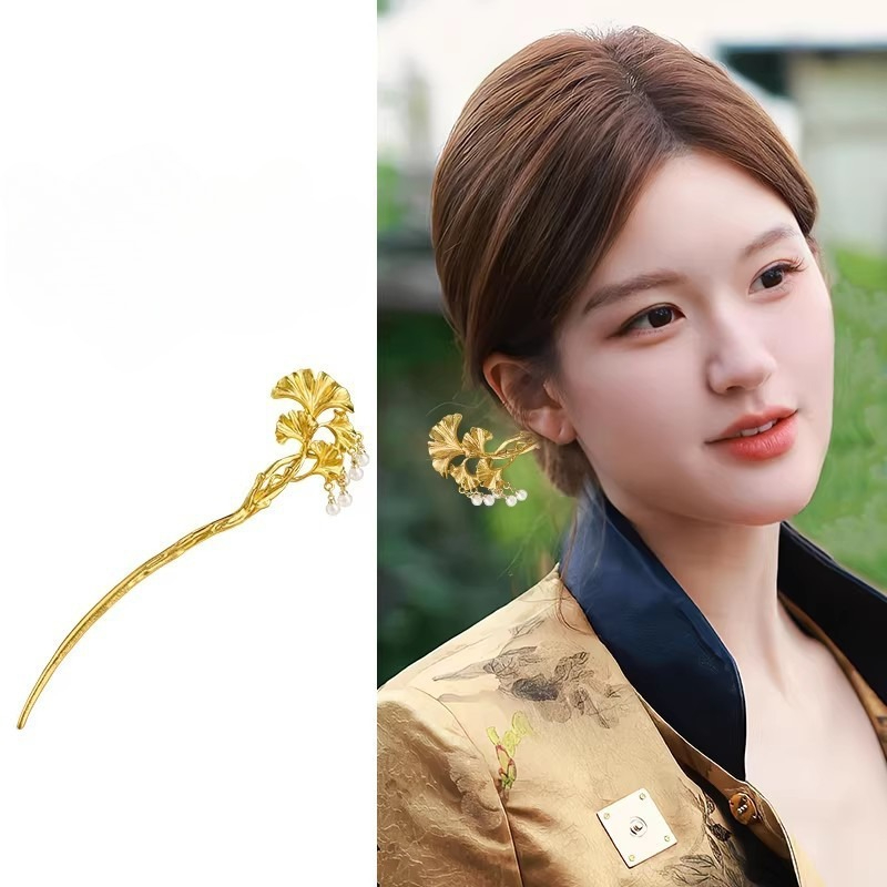 Hanbok Hair Pin - 1 szt. Elegancka złota spinka do