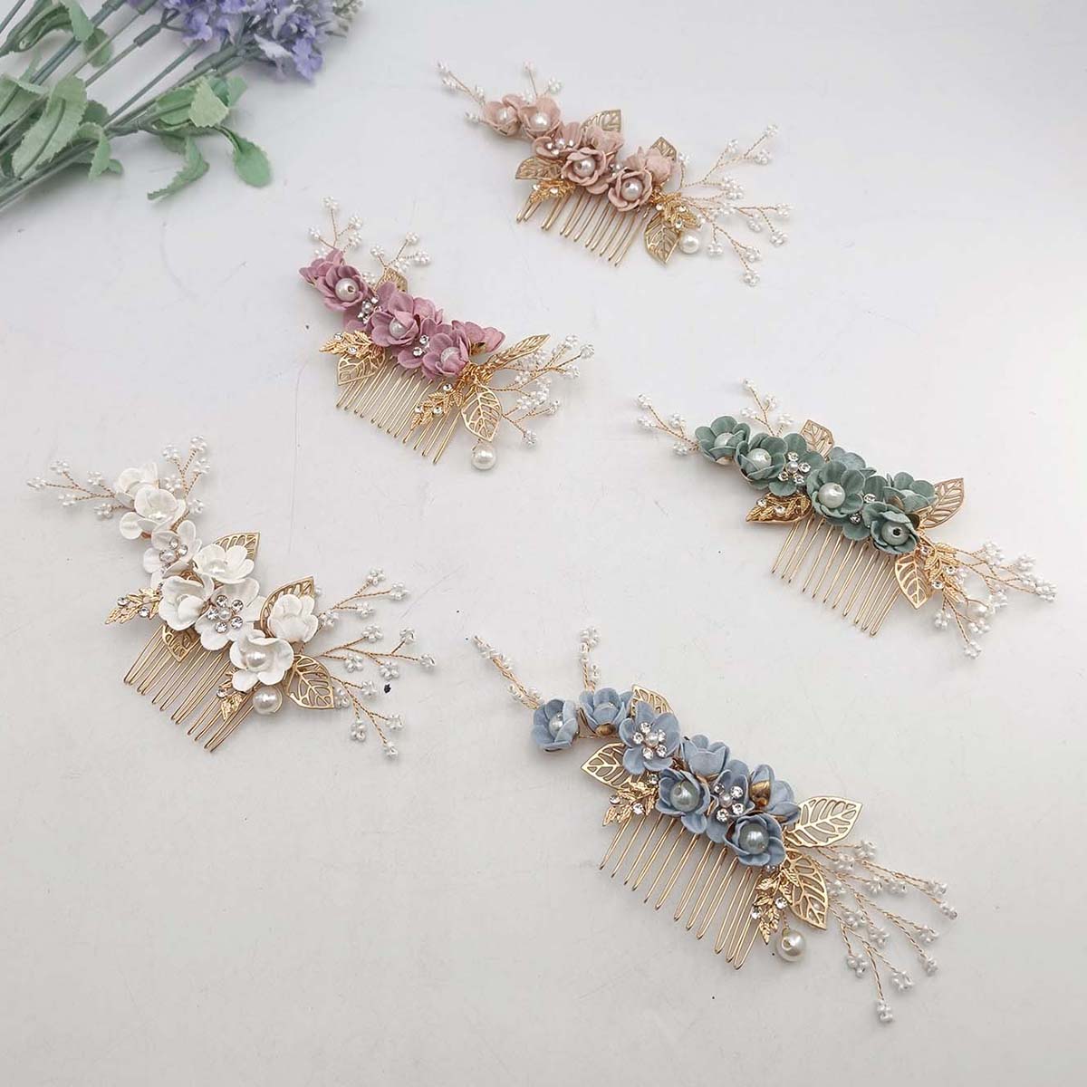 Hanbok Hair Pin - Kryształowy grzebyk do włosów z perłami,