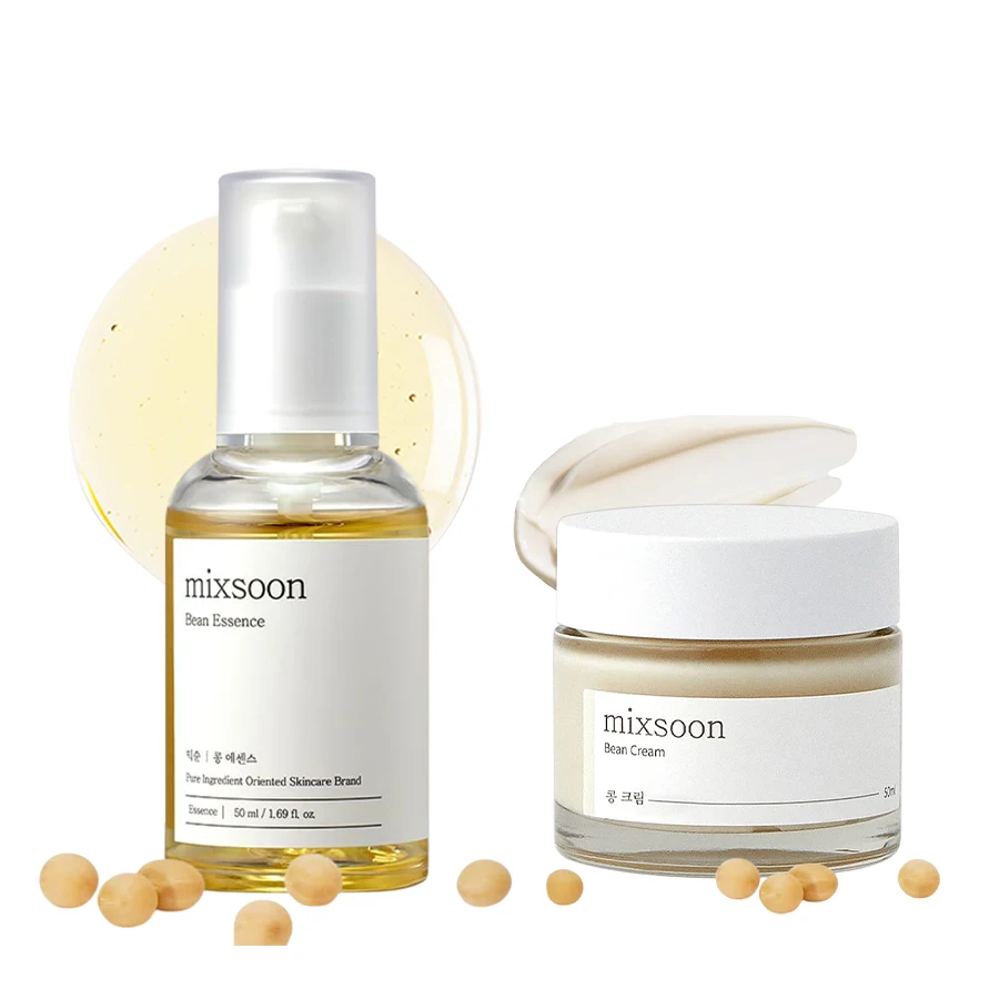 Korean Skincare Routine - Zestaw kremów z esencją fasoli Mixsoon