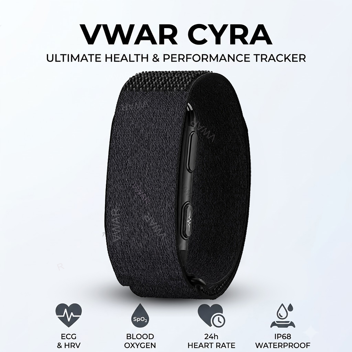 Korean Health Lifestyle - VWAR CYRA Bezecranowy Tracker Fitness ECG+HRV