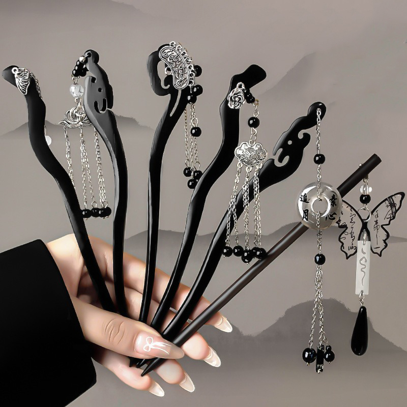 Hanbok Hair Pin - 1 szt. Chińskie, starożytne, drewniane wsuwki