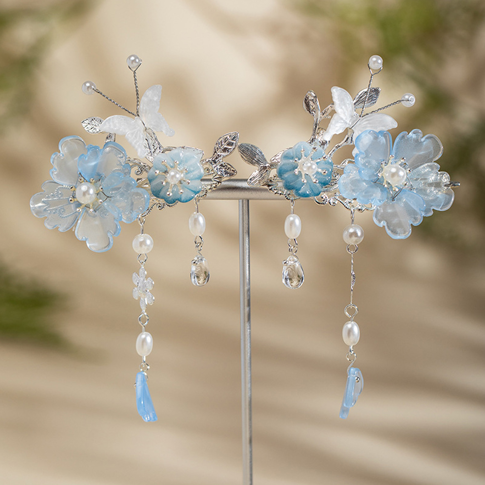 2 szt. Romantyczne niebieskie  – Hanbok Hair Pin recenzja i cena
