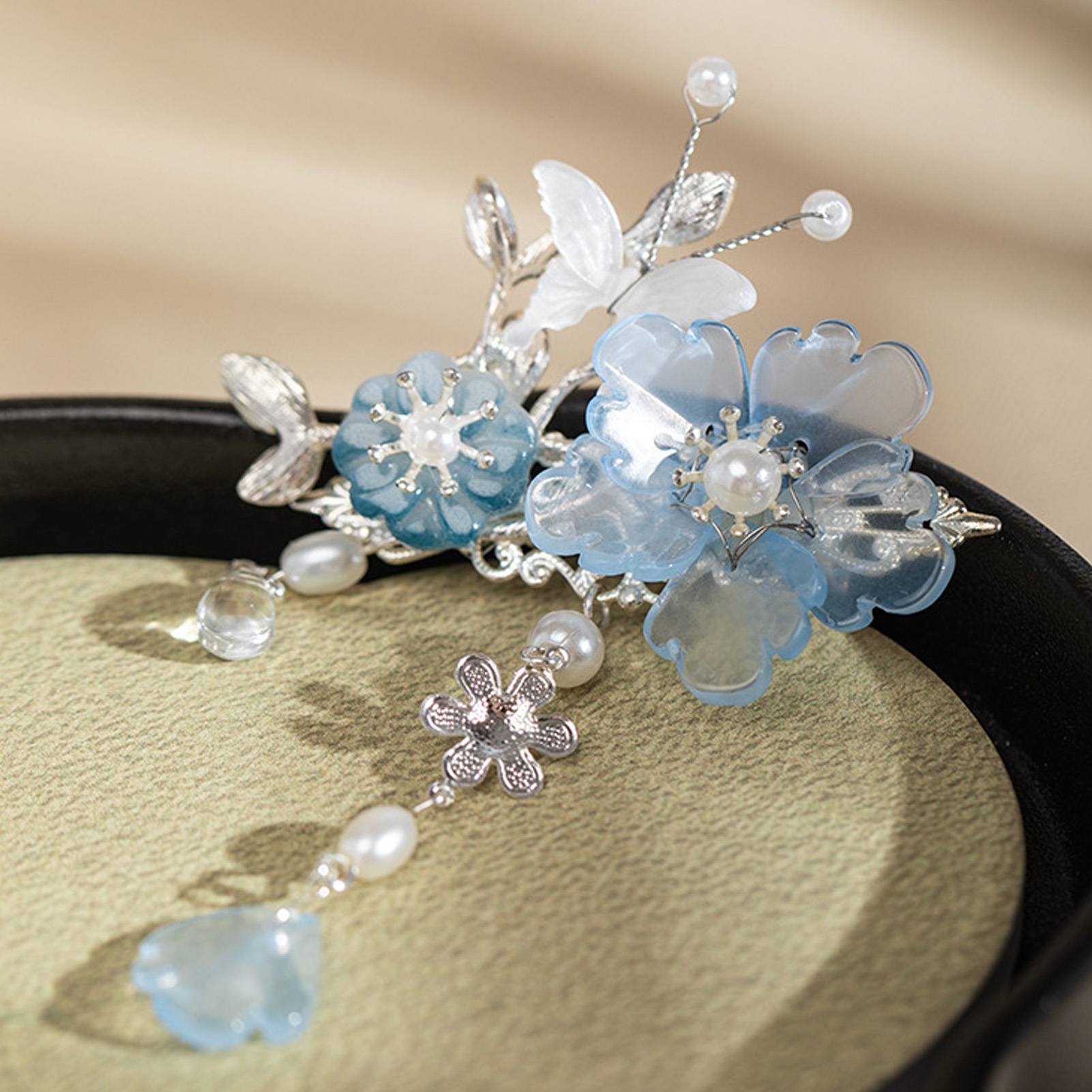 2 szt. Romantyczne niebieskie  – Hanbok Hair Pin recenzja i cena