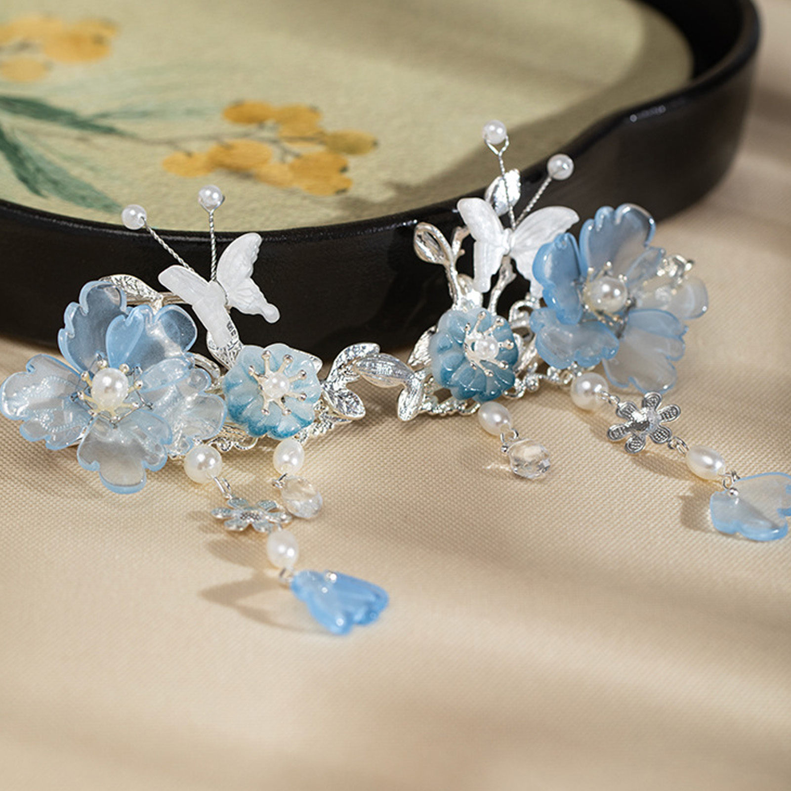 2 szt. Romantyczne niebieskie  – Hanbok Hair Pin recenzja i cena