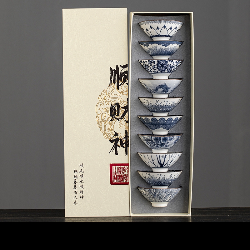 10 sztuk/pudełko Niebiesko-bia – Celadon Ceramic Cup recenzja i cena
